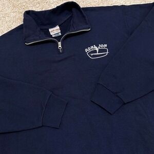 Y2K Vintage Ron Jon Surf Shop Quarter-Zip Pullover Sweatshirt | Navy | L